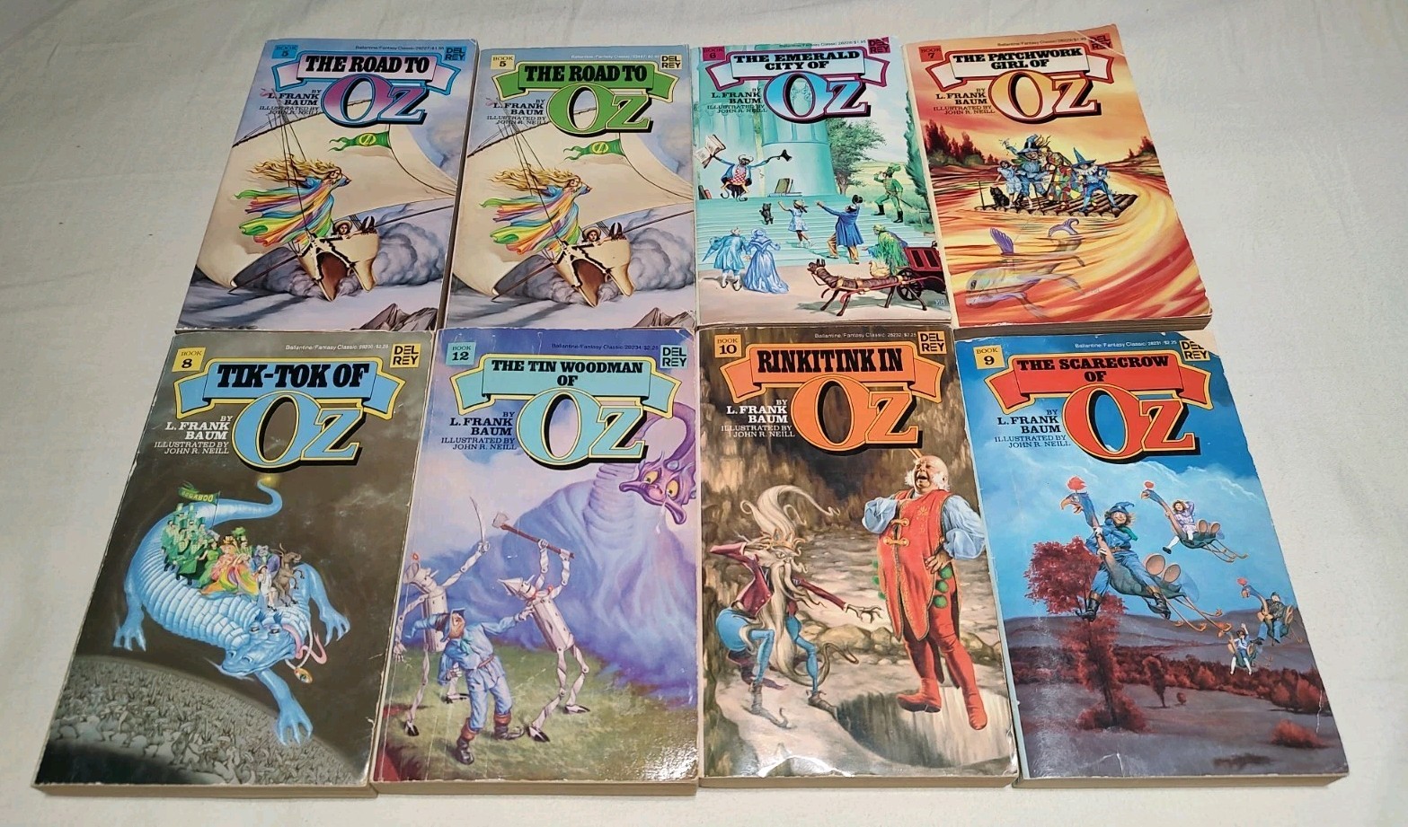 Lot of 8 Wizard of Oz Del Rey 1979 Paperback L. Frank Baum 5 6 7 8 9 10 12 ??