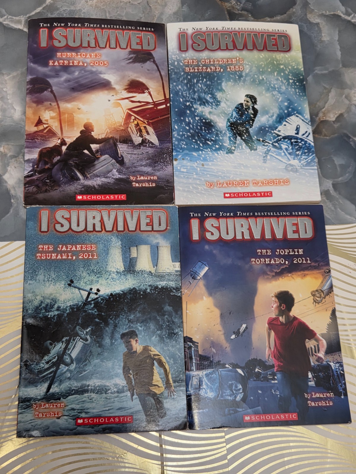 I SURVIVED – LAUREN TARSHIS – LOT OF 4 TRADE PAPERBACK BOOKS – NATURAL DISASTERS